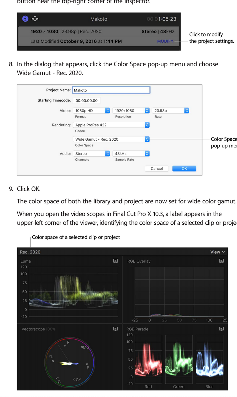 project setting